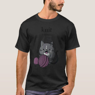 Camiseta Ocurre al Tejer Gato de Esmoquin Tejiendo y Lana