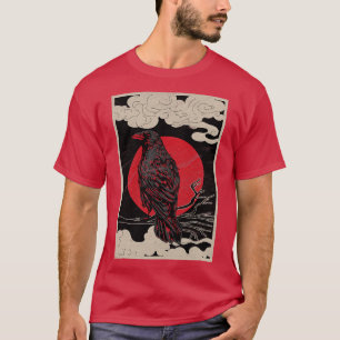 Camiseta Ocurre Norse Raven Red Moon Gothic Dark Night Paga