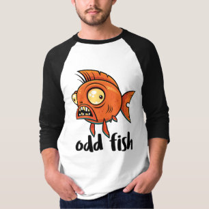 Camiseta Odd Fish Quirky Funny Naranja Goldfish Personaliza