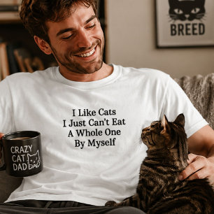 Camiseta Odia gatos divertidos Humor negro No puede comer u