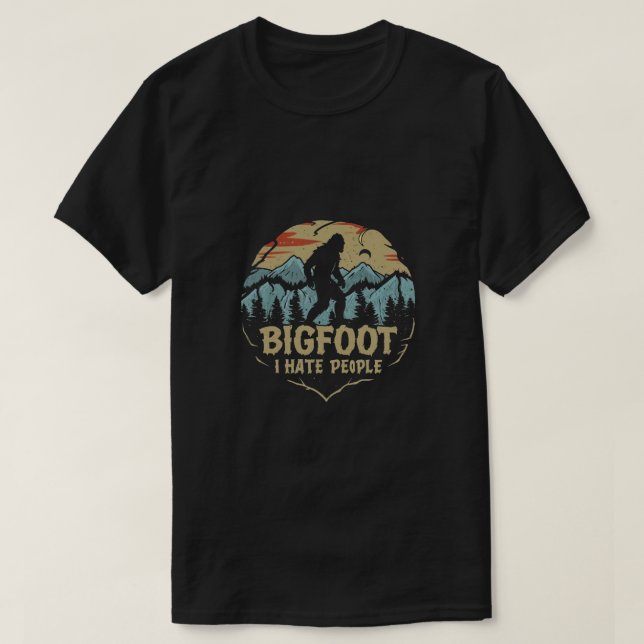 Camiseta Odiando a la gente en su mayoría Sasquatch (Diseño del anverso)