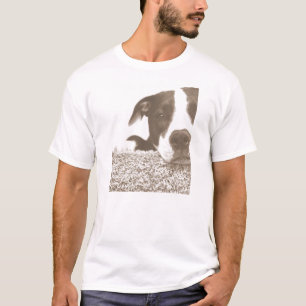 Camiseta odiar el acto no la raza pitbull sepia amigable