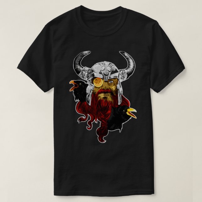 Camiseta Odin con Huginn y Muninn (Diseño del anverso)