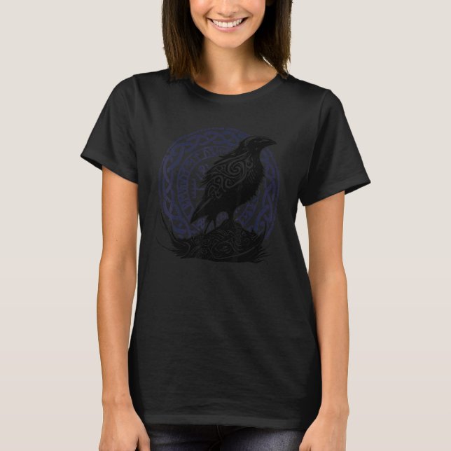 Camiseta Odins Raven Hugin Munin Viking Celtic (Anverso)