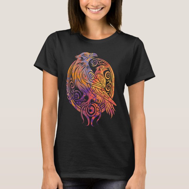 Camiseta Odins Raven Norse Mythology Viking Birds Celtic Kn (Anverso)