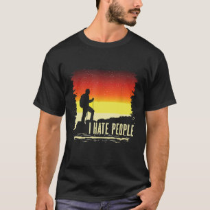 Camiseta Odio a la gente acampando senderismo montañas atar