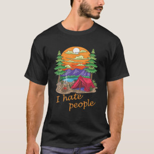 Camiseta Odio a la gente acampar festival de diversión