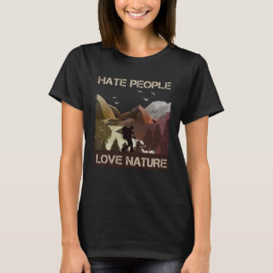 Camiseta Odio a la gente amar la naturaleza Montañas Natura