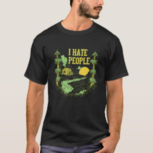 Camiseta Odio a la gente Como gente Acampando  Senderismo V