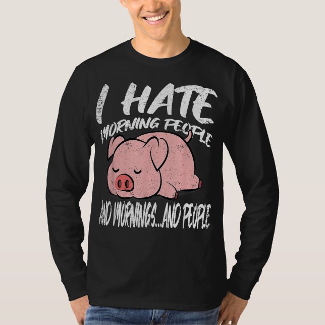 Camiseta Odio a la gente de la mañana | Animales perezosos (Anverso)