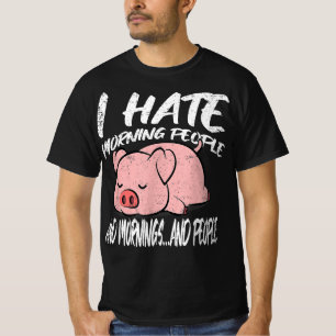 Camiseta Odio a la gente de la mañana Animales perezosos