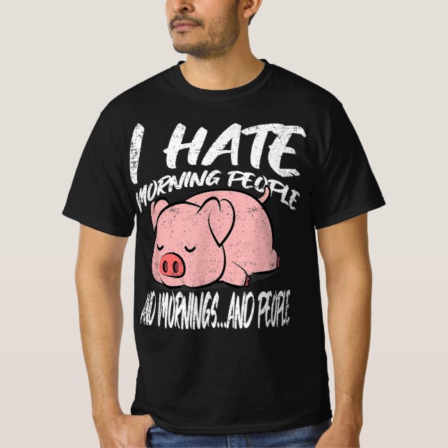 Camiseta Odio a la gente de la mañana | Animales perezosos (Anverso)
