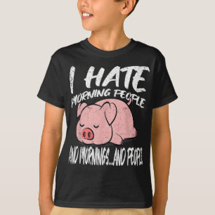 Camiseta Odio a la gente de la mañana   Animales perezosos
