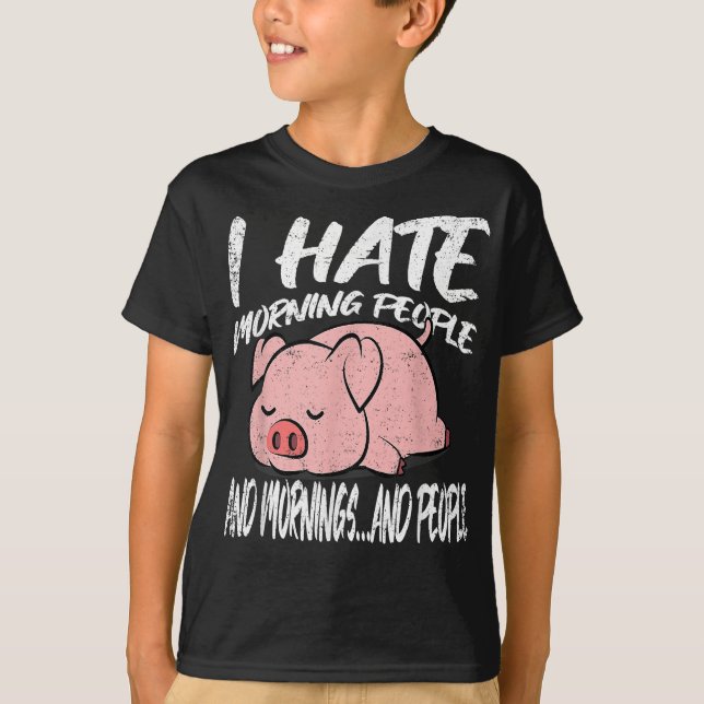 Camiseta Odio a la gente de la mañana | Animales perezosos (Anverso)