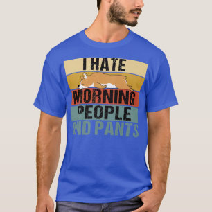 Camiseta Odio A La Gente De La Mañana Y Pants Gracioso Corg