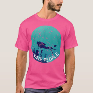 Camiseta Odio a la gente divertida buceando deportes acuáti