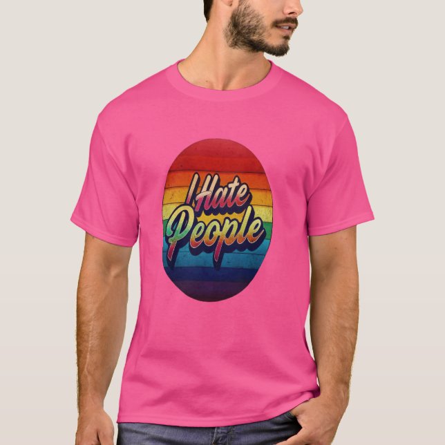 Camiseta Odio a la gente misántropo gruñón antisocial  2 (Anverso)