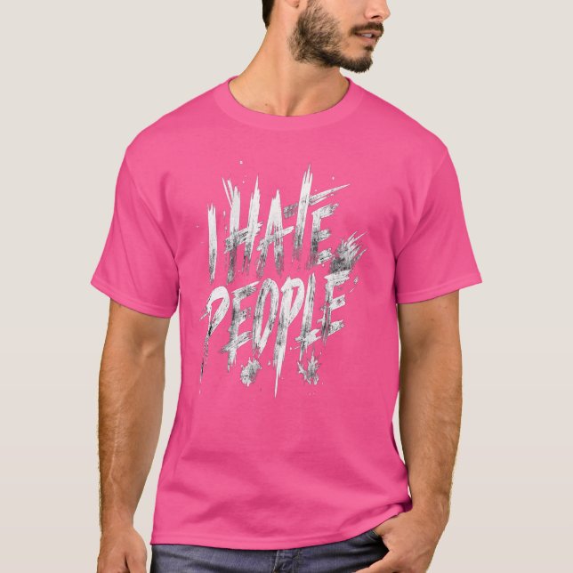 Camiseta Odio a la gente Misántropo Gruñón Antisocial Odio  (Anverso)
