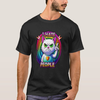 Camiseta Odio a la gente misántropo y malhumorada anti-soci