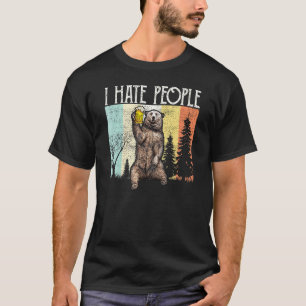 Camiseta Odio a la gente Oso Camping Senderismo