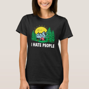 Camiseta Odio a la gente por la naturaleza Camping Senderis