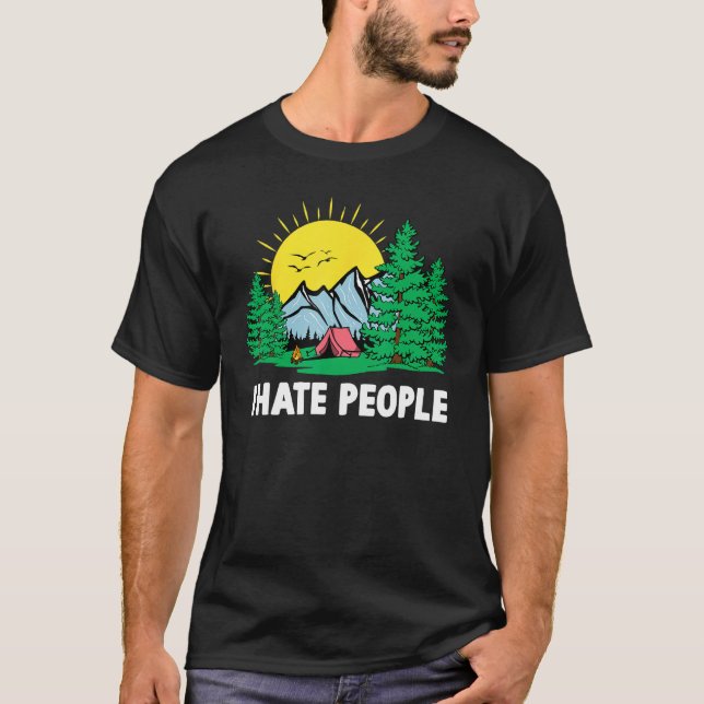 Camiseta Odio a la gente por la naturaleza Camping Senderis (Anverso)