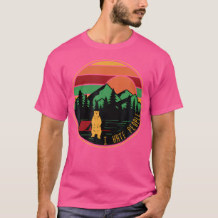 Camiseta Odio a la gente que acampa con oso gracioso