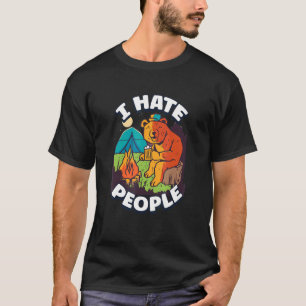Camiseta Odio a la gente que acampa tiendas de campaña colo