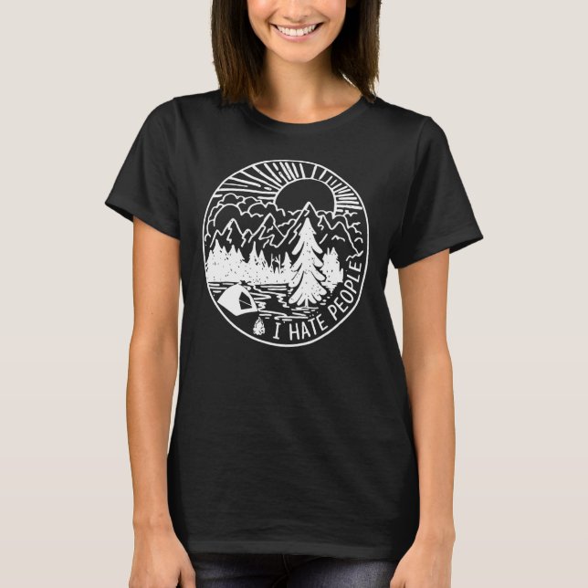 Camiseta Odio a la gente que amo el camping (Anverso)