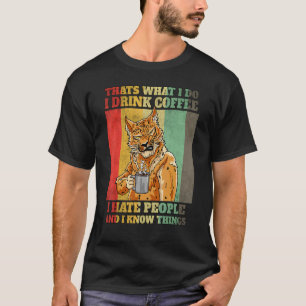 Camiseta Odio A La Gente Que Bebí Café Conozco Cosas Leopar