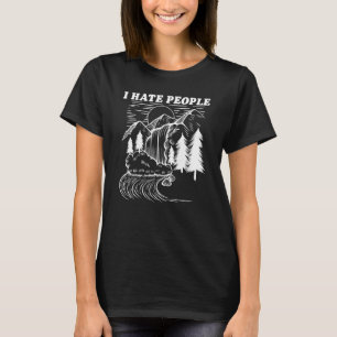 Camiseta Odio a la gente que vintage camping retro presenta