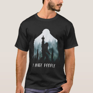 Camiseta Odio a la gente Regalo de camping divertido Bigfoo
