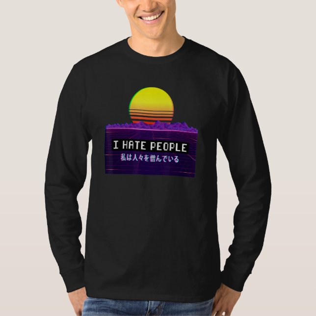 Camiseta Odio a la gente Vaporwave Estética (Anverso)