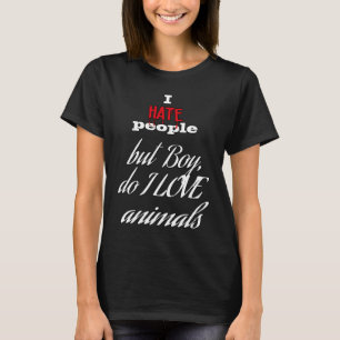 Camiseta Odio a las personas pero amo a los animales perro
