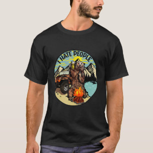 Camiseta Odio a los hombres mujeres que acampan el oso