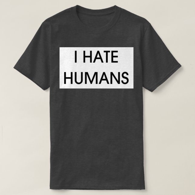 CAMISETA ODIO A LOS HUMANOS (Diseño del anverso)