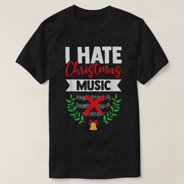 Camiseta Odio a los Navidades Música Graciosa Navidad Sarca (Diseño del anverso)