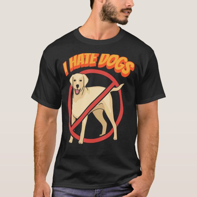 Camiseta Odio a los perros Gatos Gatos Mascota Animal (Anverso)