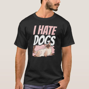 Camiseta Odio a los perros Mascotas de gatos de animales