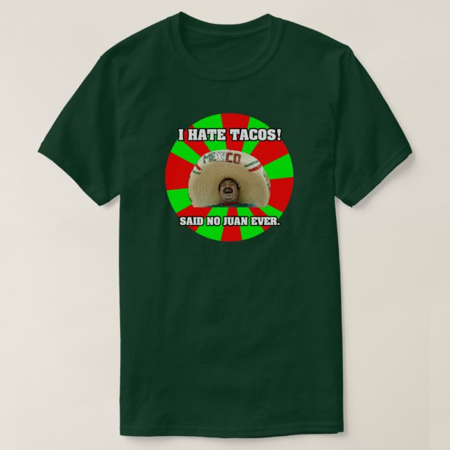 Camiseta Odio a los tacos (Diseño del anverso)