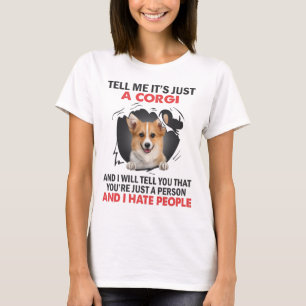 Camiseta odio a todo el mundo pero un corgi ayuda a pinchar