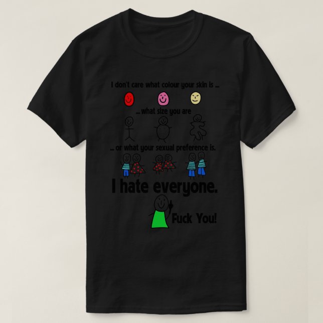 Camiseta Odio a todos (Diseño del anverso)