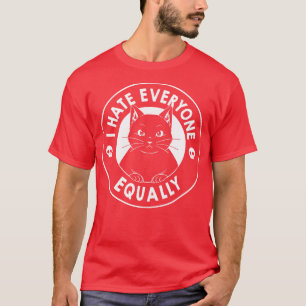 Camiseta Odio a todos igual de negro gato de Tobe Fonseca
