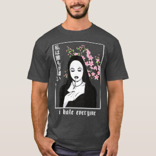 Camiseta Odio A Todos Los Estéticos Gótico De Grunge Suave.