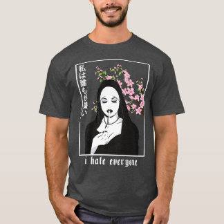 Camiseta Odio A Todos Los Estéticos Gótico De Grunge Suave.