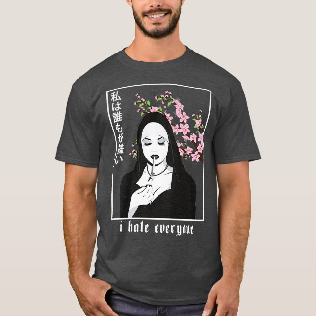 Camiseta Odio A Todos Los Estéticos Gótico De Grunge Suave. (Anverso)