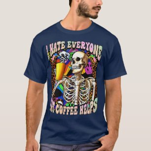 Camiseta Odio A Todos Pero El Café Ayuda A Esbozar El Café