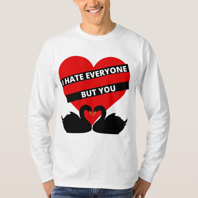 Camiseta Odio A Todos Pero Tú Negro (Anverso)