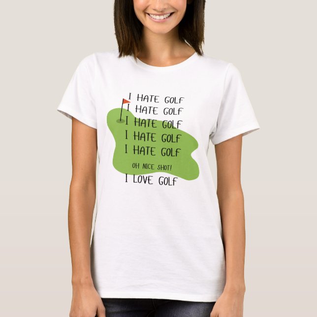 Camiseta "ODIO AL GOLF" para mujeres (Anverso)
