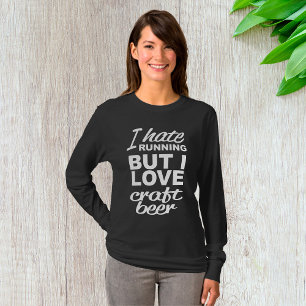 Camiseta Odio correr pero amo la cerveza artesanal de manga